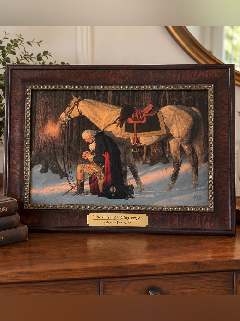 Arnold Friberg The Prayer at Valley Forge Framed Textured Lithograph COA 2007